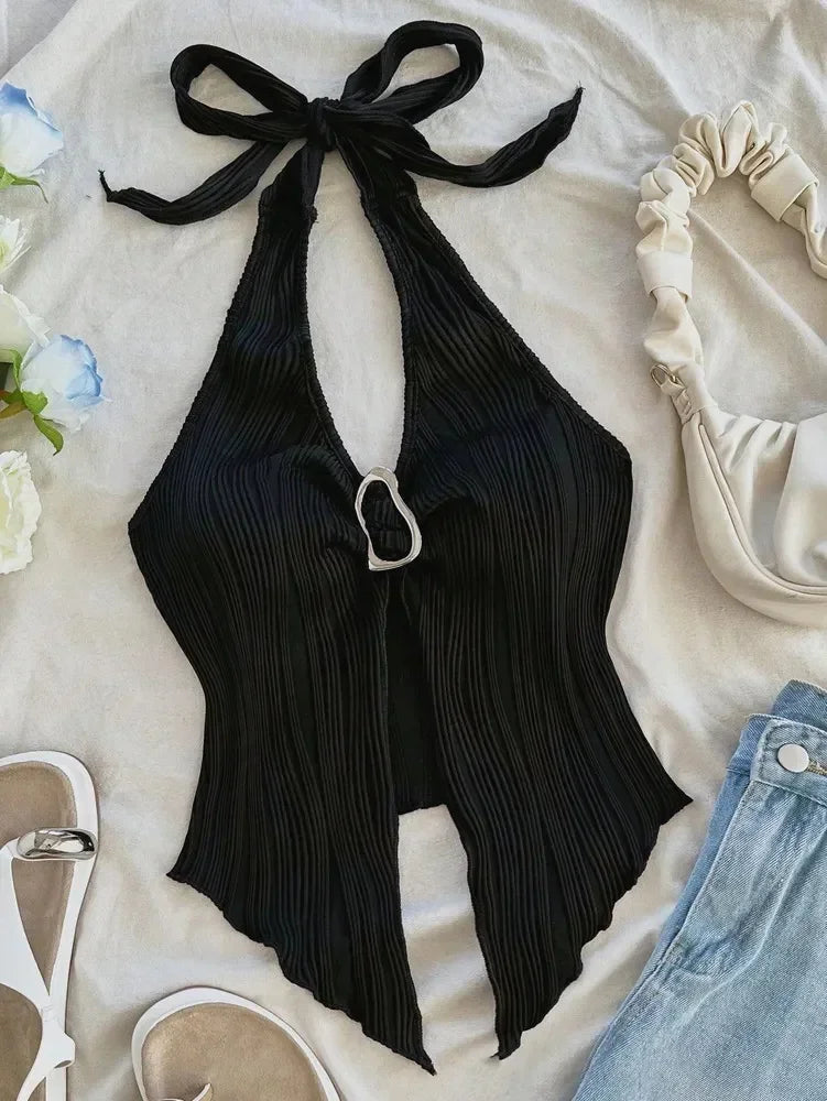 Top de espalda descubierta para mujer estilo elegante