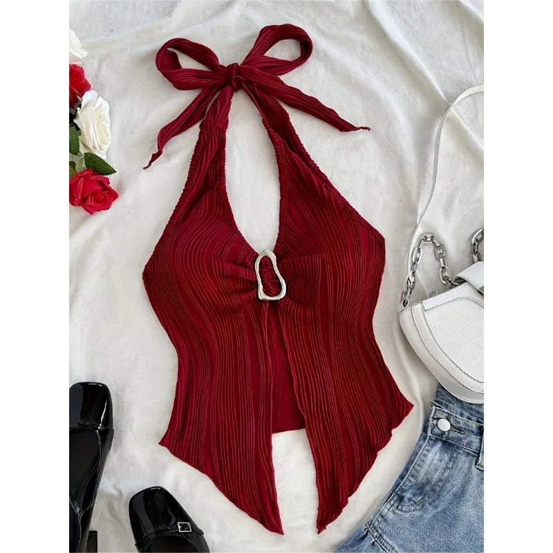 Top de espalda descubierta para mujer estilo elegante