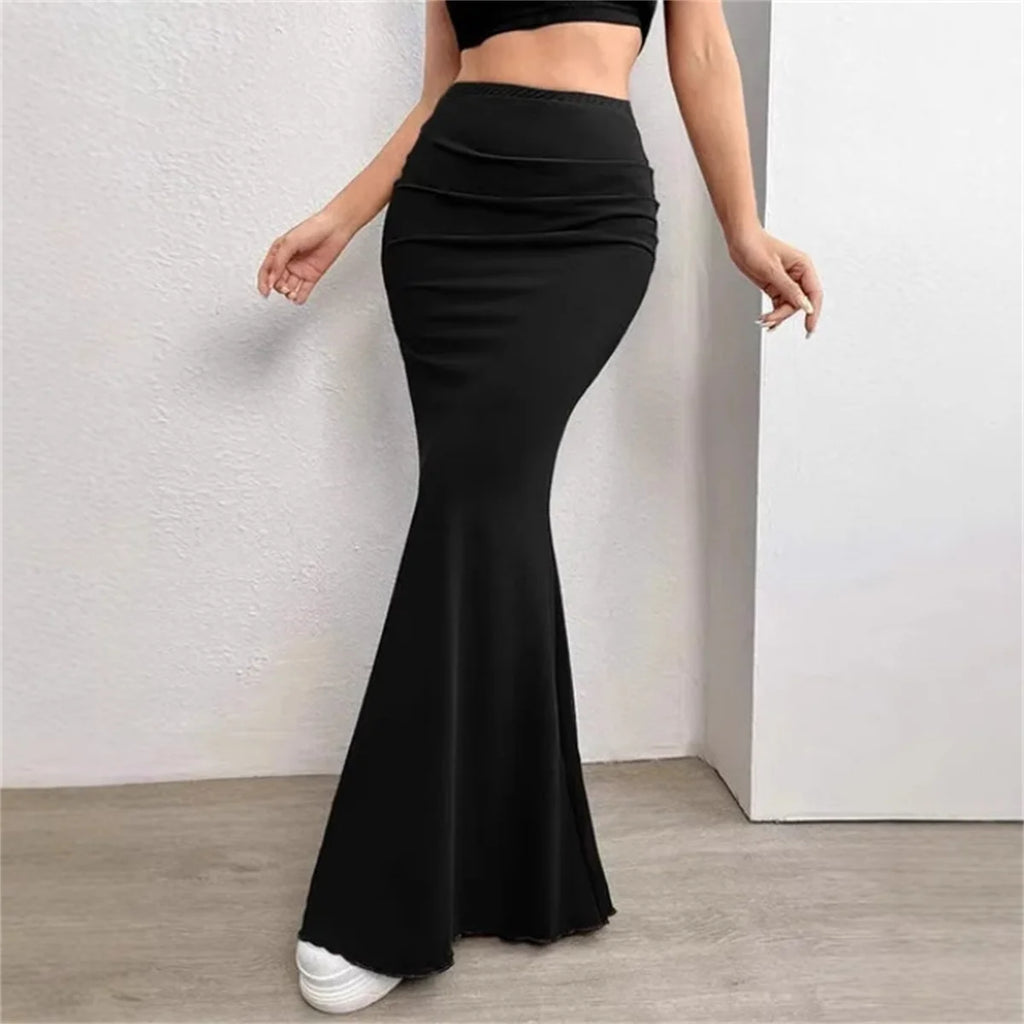 Falda larga ajustada tipo sirena-coleccion primavera verano