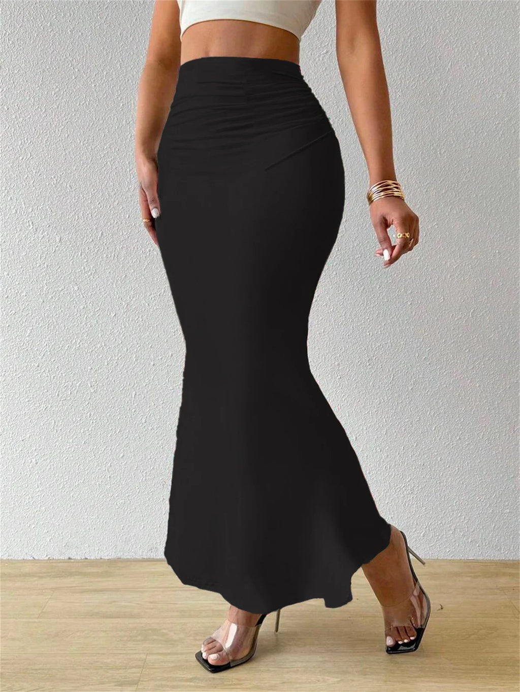 Falda larga ajustada tipo sirena-coleccion primavera verano