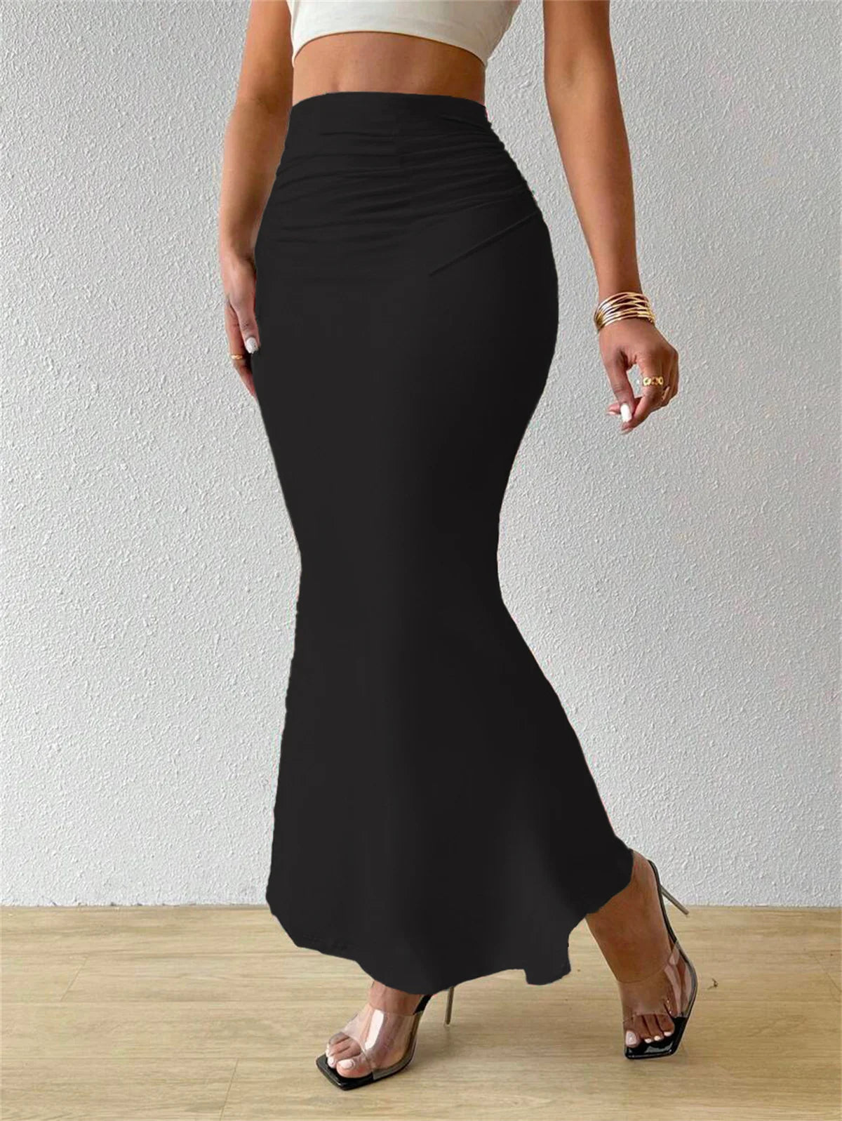 Falda larga ajustada tipo sirena-coleccion primavera verano