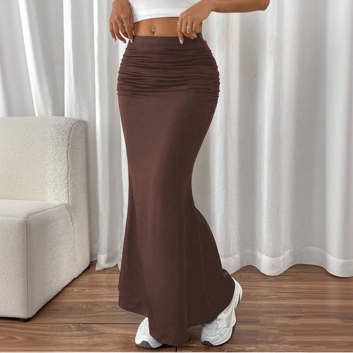 Falda larga ajustada tipo sirena-coleccion primavera verano