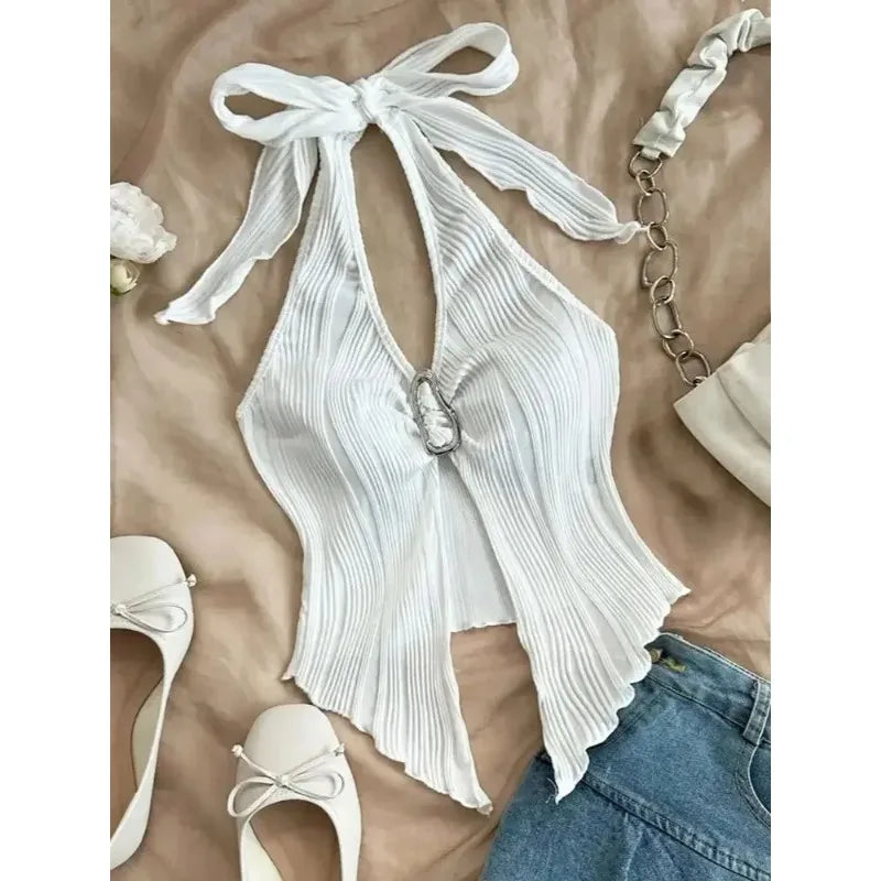 Top de espalda descubierta para mujer estilo elegante